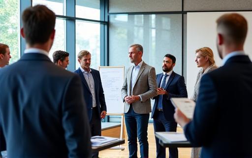 A group of executives participating in a leadership workshop.